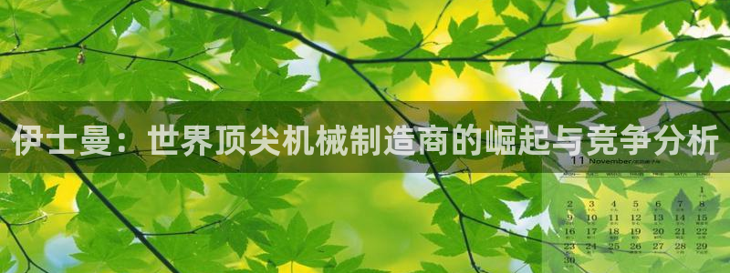 天辰娱乐-18113：伊士曼：世界顶尖机械制造商的崛起与竞争分析