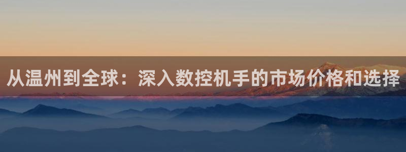 天辰娱乐_ 18113：从温州到全球：深入数控机手的市场价格和选择