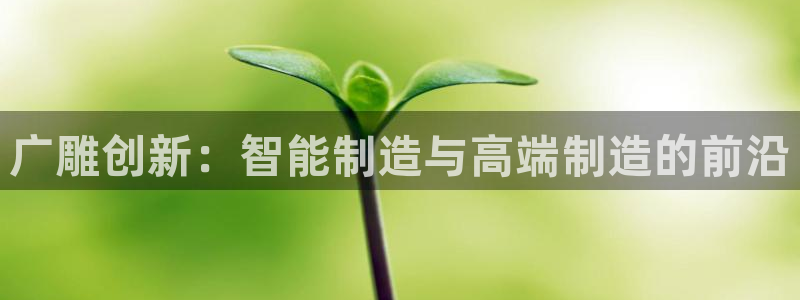 天辰娱乐所：广雕创新：智能制造与高端制造的前沿